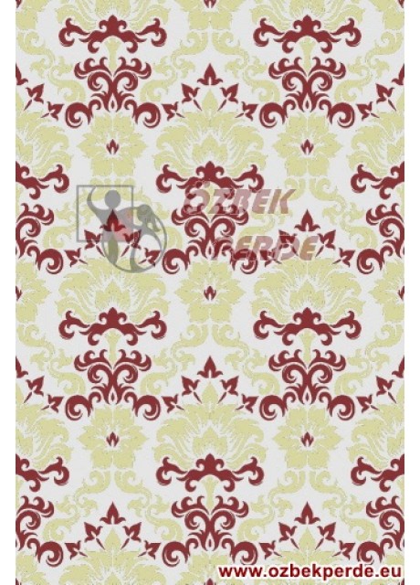 Red Damask Baskılı Halı